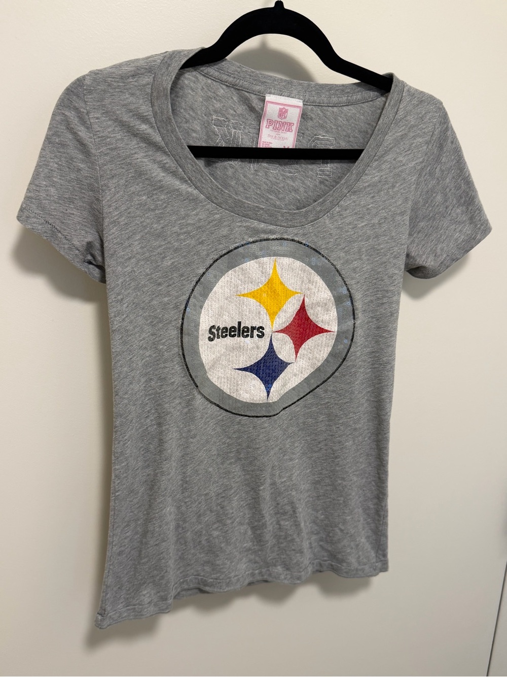 PINK Victoria's Secret STEELERS football team rare Tee with Pink Label size M